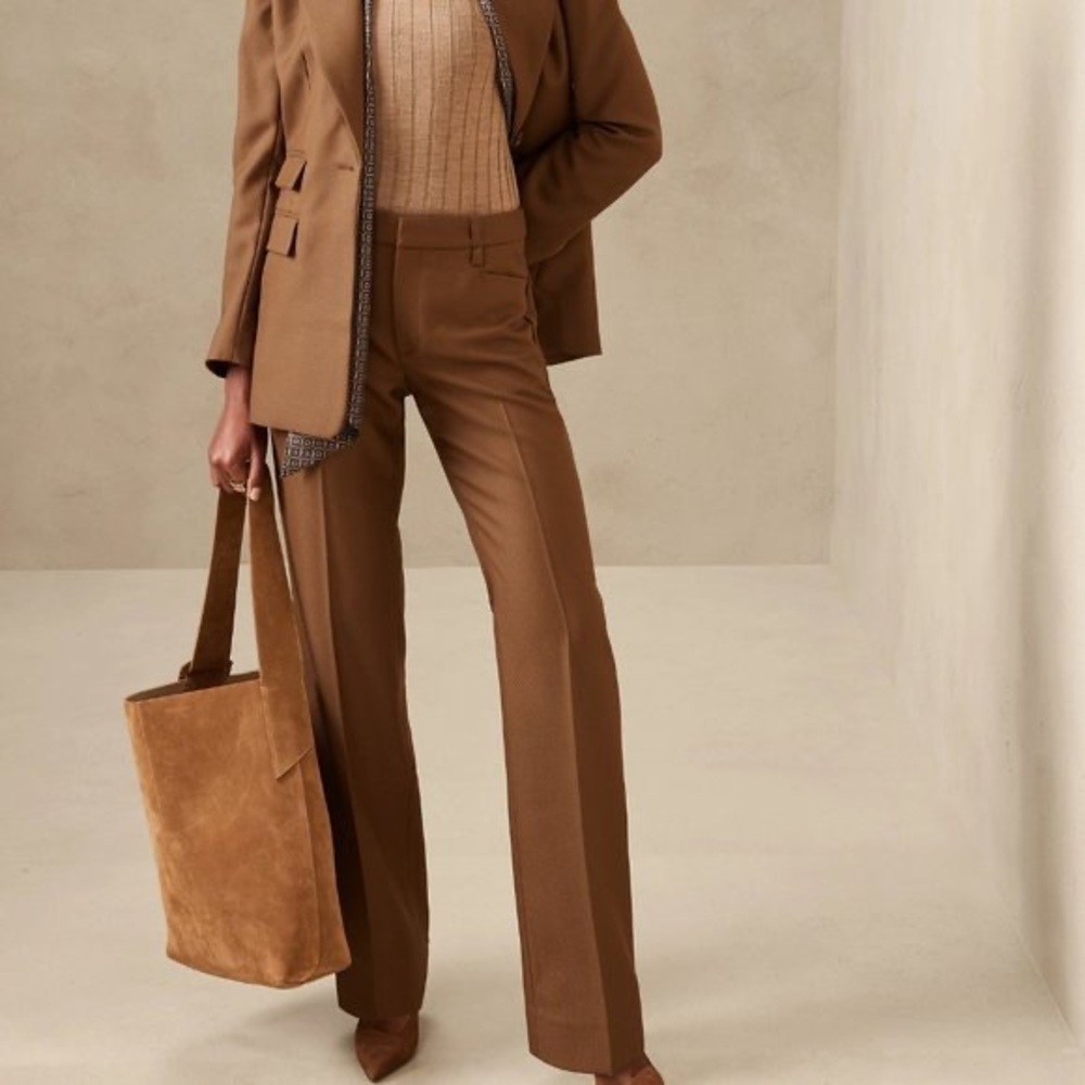 NWT Banana Republic Straight Leg Wool Lido Pant, Cinnamon, Size 14